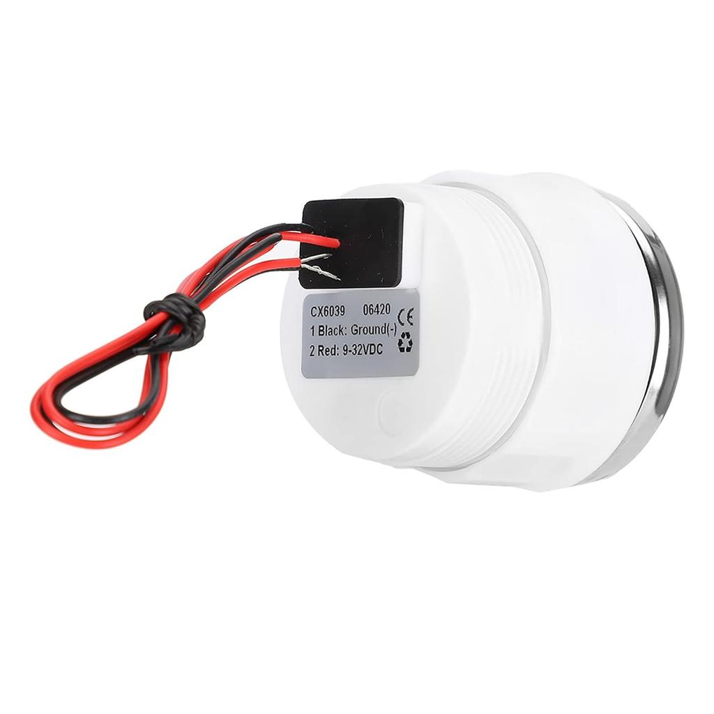 Voltage Gauge Battery Voltmeter 2in LED Digital Display Voltmeter, IP67 Waterproof Voltage Gauge Smart Alarm Voltage Gauge Universal for Boat