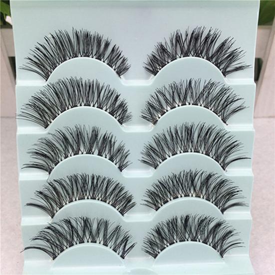 5 Pairs False Eyelashes Lightweight Natural Look Synthetic Fiber Women False Eyelashes for Makeup