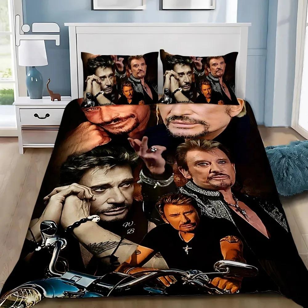 Rock Star Johnny Hallyday Bedding Set Johnny Hallyday Duvet Cover Pillowcase Adult Boy Girl Bedroom Decoration