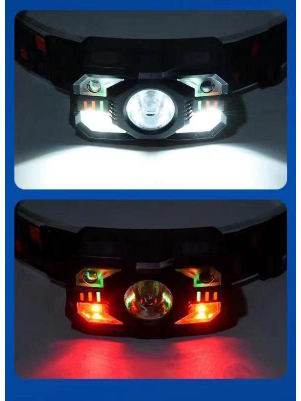 Ultra Bright Rechargeable Headlamp with Sensor, Long Battery Life, Lightweight Design for Night Fishing and Outdoor Use