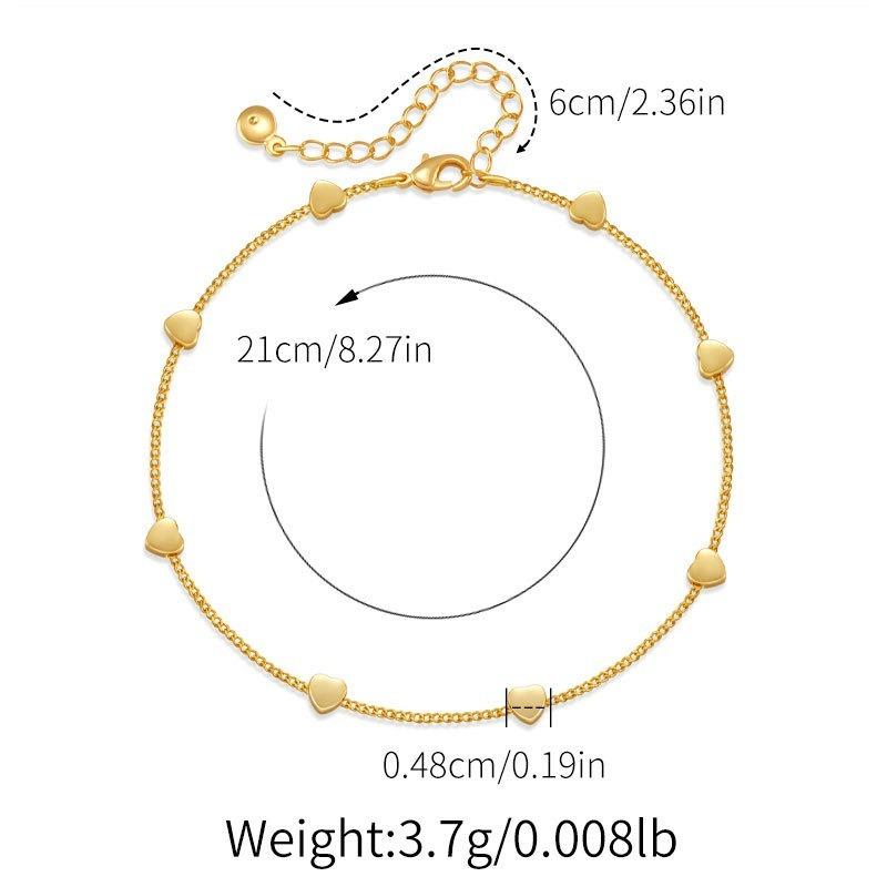 K Gold Plated Copper Multicolor Star Charm Bohemian Women Anklet
