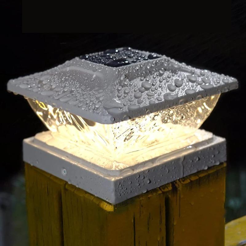 Outdoor Solar Post Lamps, Solar Powered Deck Lights for Posts In Garden Decor, 2 Mode Bright Solar Post Light