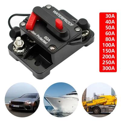 30A 40A 50A 60A 70A 80A 100A 150A 200A 250A 300A AMP Circuit Breaker Fuse Reset 12-48V DC Car Boat Auto Waterproof