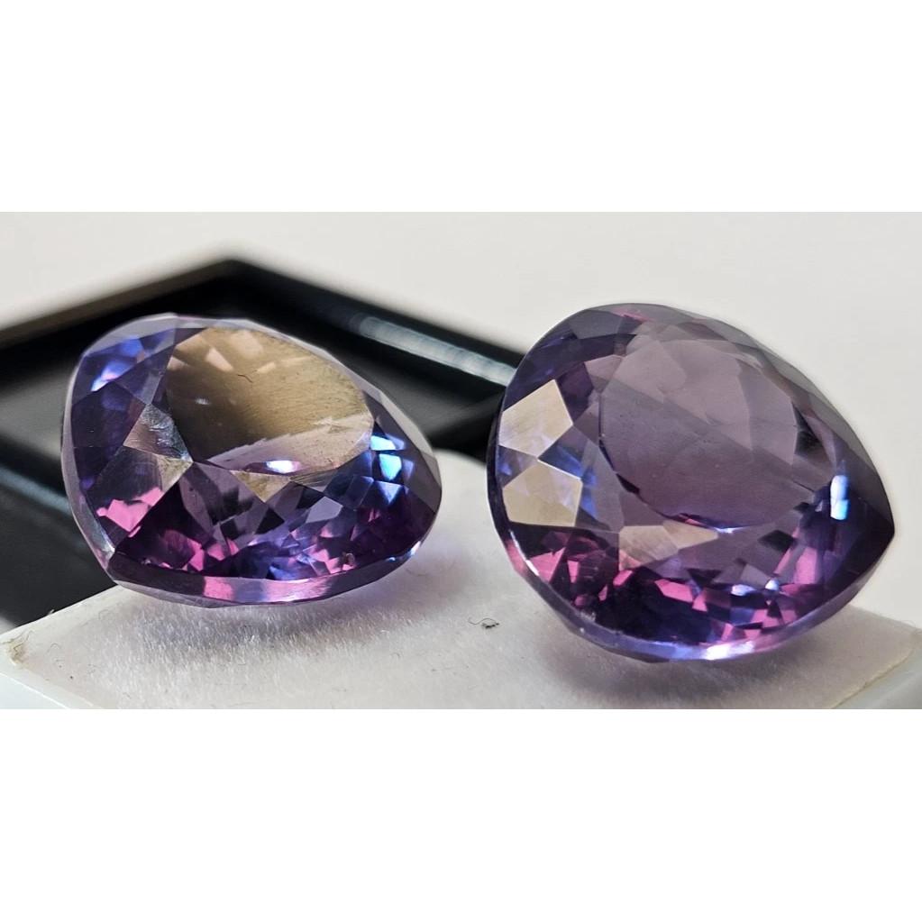 Natural Color Change Alexandrite Pear Cut 40+ Ct Pair Fabulous Loose Gemstone
