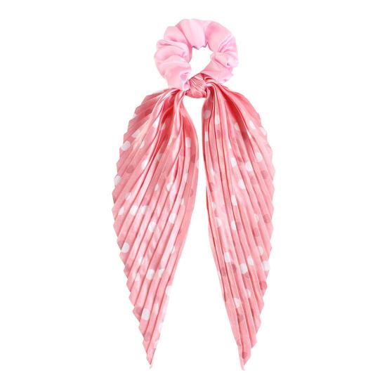 Hair Rope Dot Print Handmade Pleated Ribbon Hair Tie No Damage High Elasticity Ponytail Holder Daily Hair Accessory