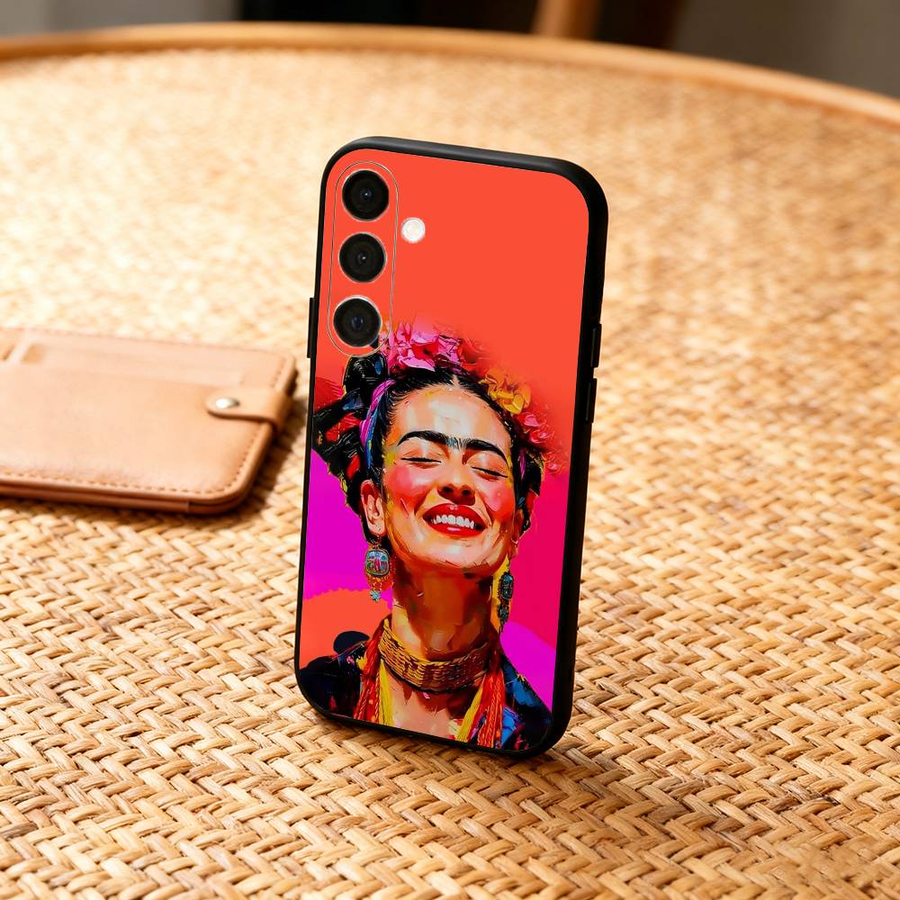 

F-Fashion F-FridaS-S-K-Kahlo Phone Case For Samsung A73,A21s,A22,A31,A32,A52,A53,A71,A80,Soft Black Shell Samsung a52
