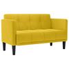 Two Seater Sofa Yellow 111 Cm Velvet
