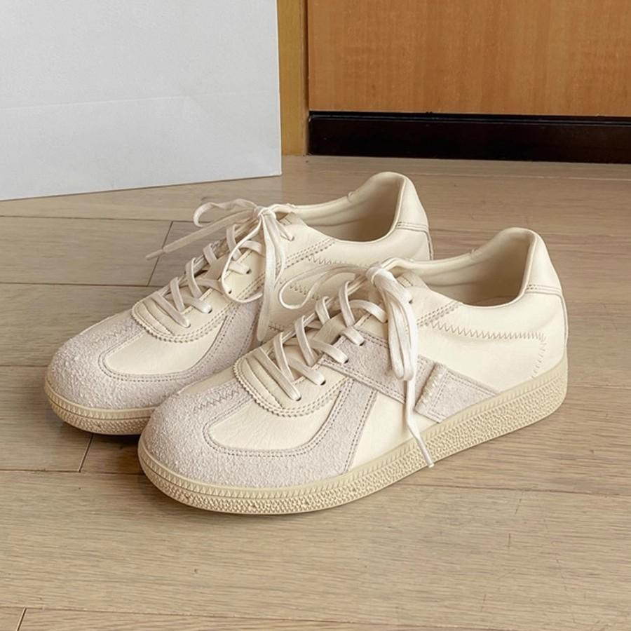 Cowhide Version~ 2025 New Leather Lightweight and Breathable Round Head German Training Shoes Women's Platform Sports and Leisure Women's Shoes Boar