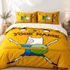 Adventure Time Custom Name 3pc Set Perfect for Bedroom Use Comfortable Bedding Set Includes a Duvet Cover and Two Pillowcases Ideal Birthday or Christ