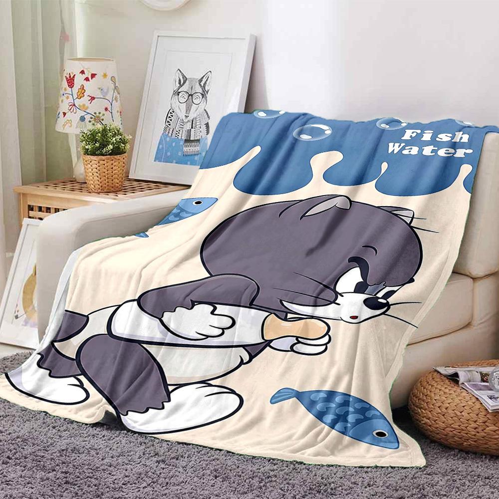 

1pc Fish Water Blanket Lightweight Flannel Throw for Sofa Bed Travel Camping Livingroom Office Couch Chair 1112KK 80cmx120cm(31inx47in)