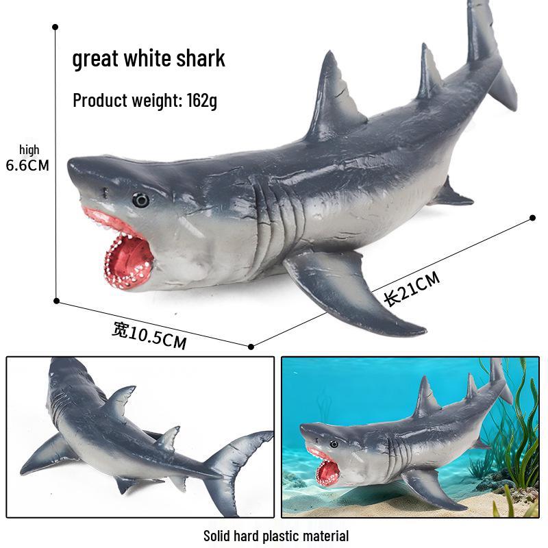 Three-Headed Shark & Megalodon Marine Life Model Toy Ornament
