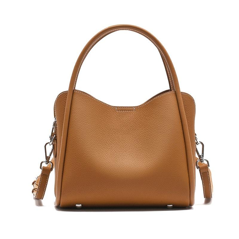 Tote bag large capacity leather women's bag women's new retro commuter shoulder bag women's niche design handbag