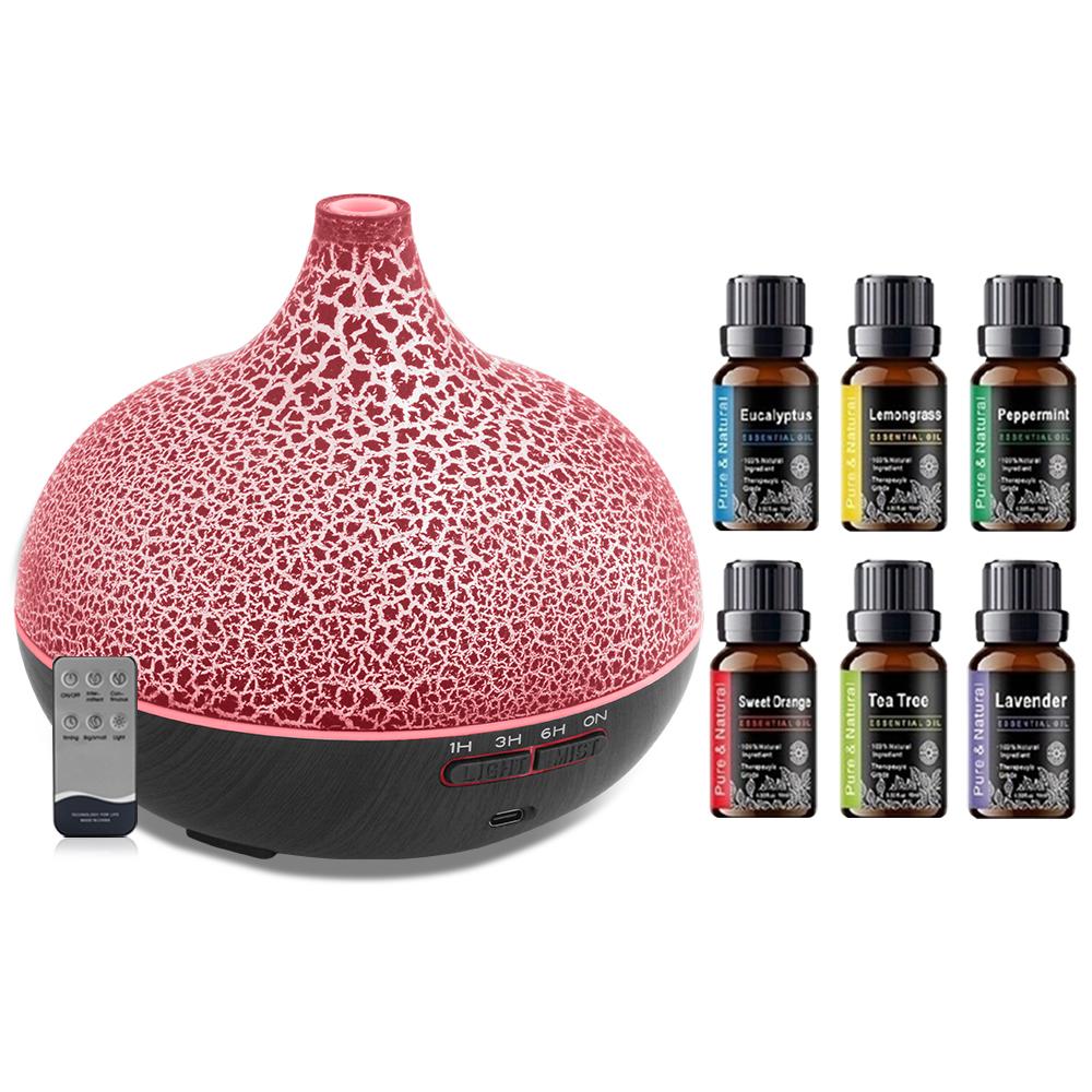 Crack Design Ultrasonic Diffuser 550ml Humidifier, Auto Shut Off, Quiet for Bedroom Office