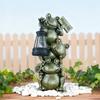 Solar Garden Light Frog Statue Decorative Frog Path Lamps with Lantern Solar Lantern Lights Outdoor Garden for Patio Lawn