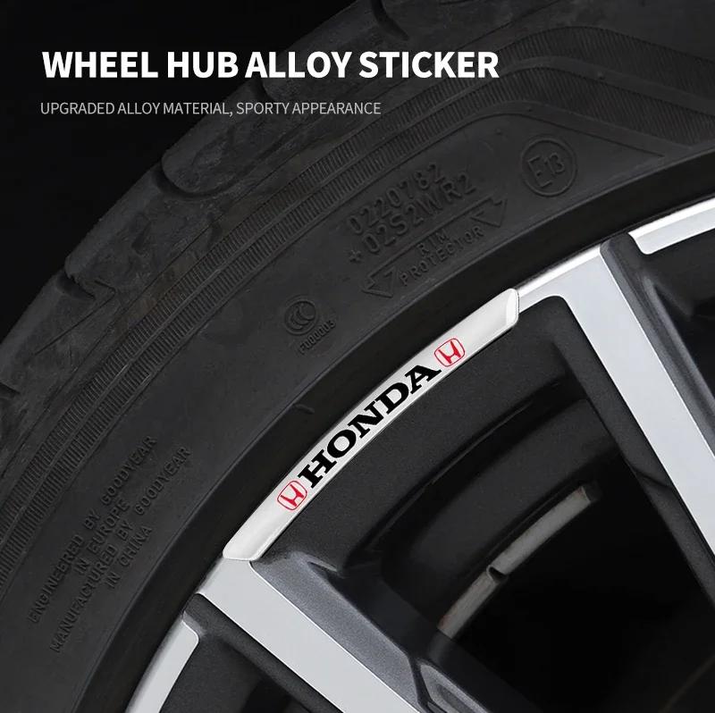 4pcs Car Wheel Hub Sticker Tire Rim Strips Car-Styling Sticker Accessories For Honda Civic Fit Jazz Accord CRV HRV City Odyssey OW6