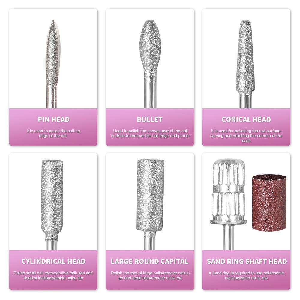 New 204 Portable Electric Nail Drill & Manicure Set with Dust Brush