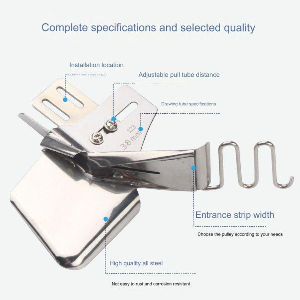 Machine à coudre à double pliage en biais pour machine à coudre domestique à quatre plis avec tube en acier