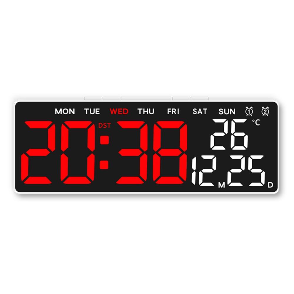 2 Alarms Large Digital Clock 12/24H Format Dual Control Table Clock Alarm Clock  for Living Room