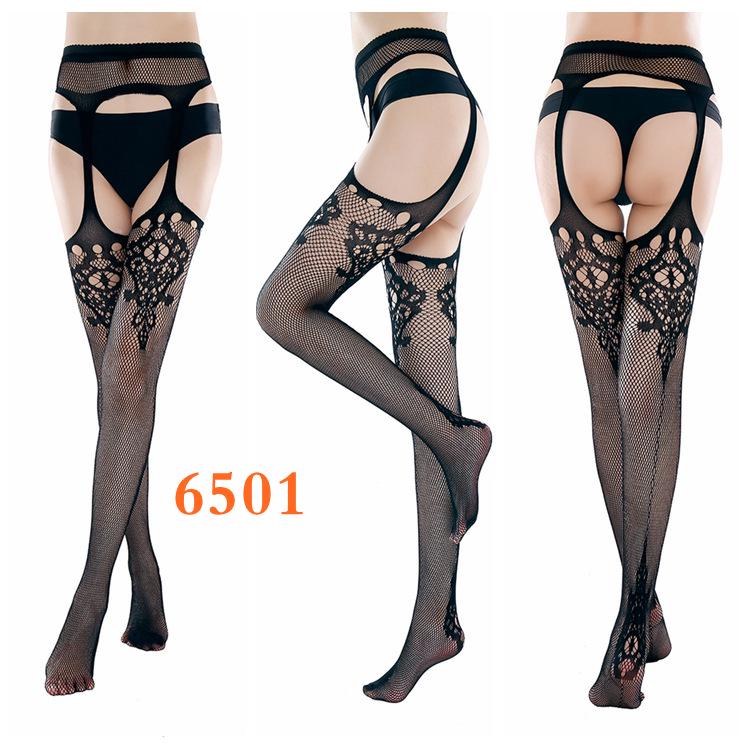 Sexy Fishnet Stockings: Non-Slip Garter, Open Crotch, One-Piece Lingerie for Nurses and Stewardesses