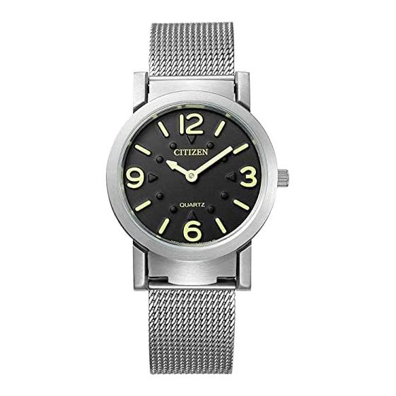 

Citizen AC2200-55E Visually Impaired Watch Uni Analog Silver White One Size Bracelet, White, One Size, Bracelet