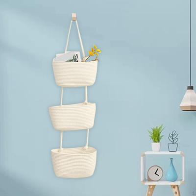 Cesta colgante Ahorra espacio Multifuncional Decorativo Hecho a mano Estante para Guardería baño y