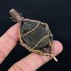 Hypersthene 999 Copper Wire Wrapped Pendant, Handmade Gemstone Jewelry Pendant Gift For Birthday
