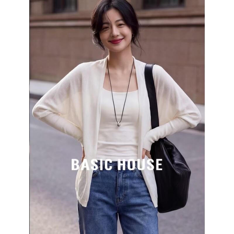 Basic House Women s Thin Knit Cardigan M