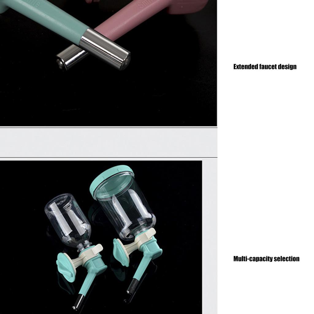 490ml Hanging Pet Water Bottle with 360 Degree Rotatable LeakProof Spout for Small Dog Cats Indoor Outdoor Kennel Use