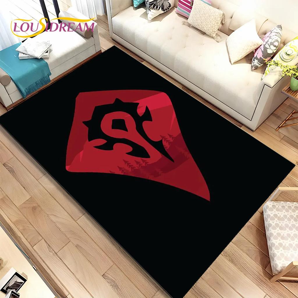 World of Warcraft, WOW, Game Gamer-Bereichsteppich, Teppichteppich für Wohnzimmer, Schlafzimmer, Sofa, Fußmatte, Dekoration, rutschfeste Kinder-Bodenmatte, 3D