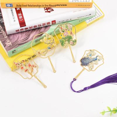 Benutzerdefinierter Lesezeichen-Anhänger in chinesischer Fächerform - Buntes antikes Design Geschenk für Schüler