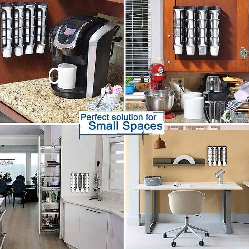 2Pcs Coffee Pod Holder Space Saving K-Cup Pod Storage Organizer Compatible With Keurig Coffee Makers Dual-Compartment Organizer