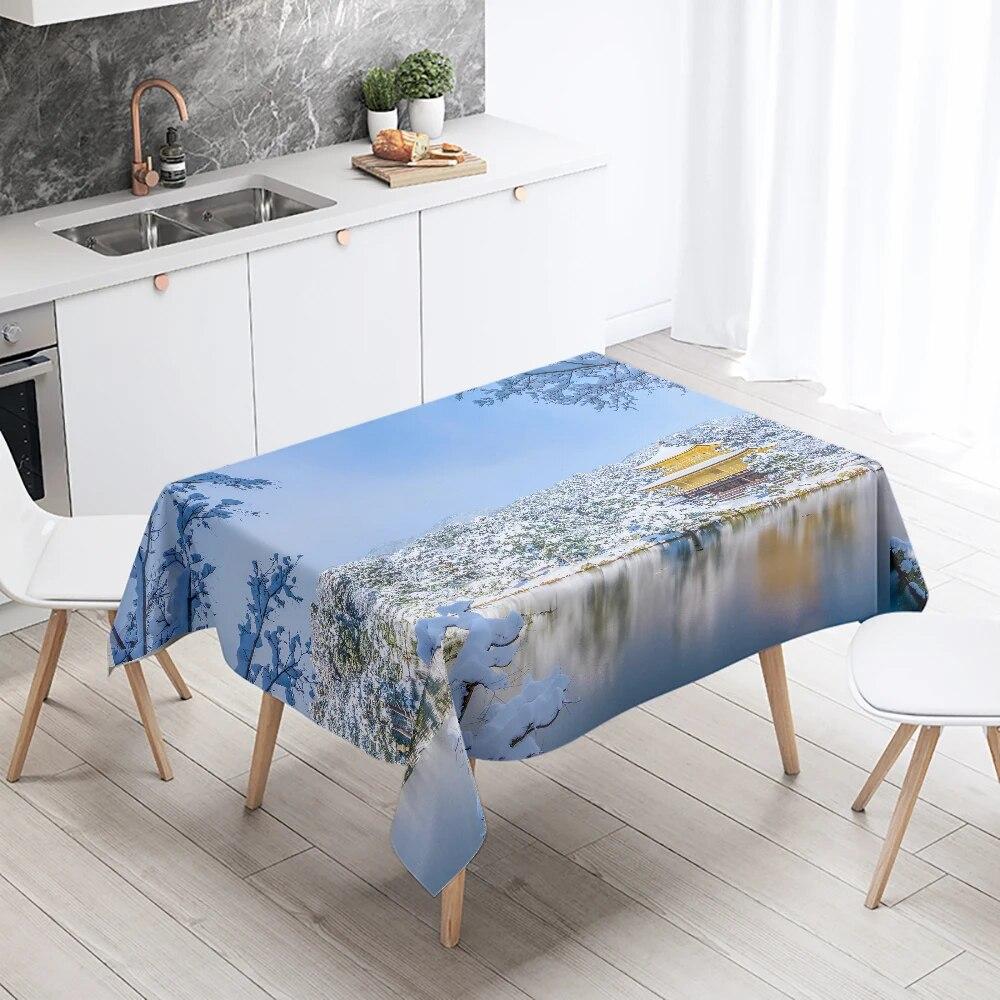 Beautiful Natural Scenery Printed Tablecloth Outdoor Picnic Camping  Stain Resistant Waterproof Table Home Decoration