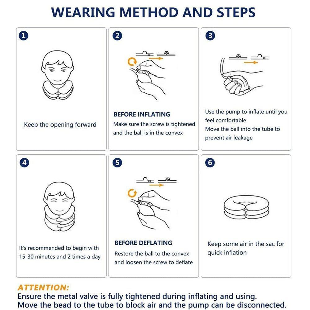 Adjustable Cervical Traction Device 3-layer Inflatable Neck Support Brace Men and Women