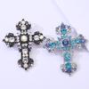 2026 Fashion Creative Alloy Rhinestone Cross Brooch, Personality Trend Women's Clothing Brooch Ornament Pin