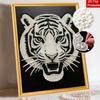 DIY Pearl Diamond Art Painting Kits for Adult and Beginners, Fierce Tiger Sparkling Painting Craft Home Wall Decor Handmade Gift