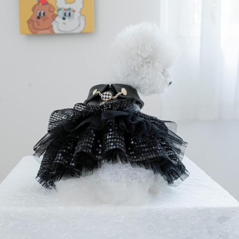 Petcircle Pet Clothes Sequined Leather Skirt For Dogs Cats