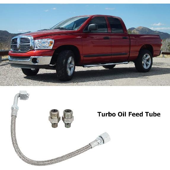 Turbo-Ölzufuhrleitung Schlauch, Turbo-Ölzufuhrleitung Schlauch 3927911 Metalllegierung Turbinen-Zuleitung mit Anschlussstück Ersatz für 5,9L 24V 1998 2002