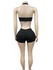 Europäisches & Amerikanisches Schlank geschnittenes Neckholder Bandeau Shorts Mode Set für Damen