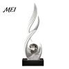 Decorative Statue for Wine Cabinet Abstract Sculpture with Clear Crystal Ball, Modern Flowing Curve Tabletop Decor Smooth Art Ornament Home