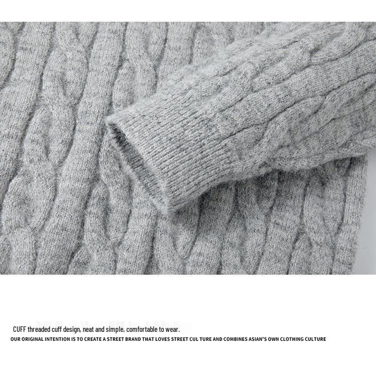 Men's Versatile Trendy 2025 Half-Zip Loose Knit Pullover Sweater