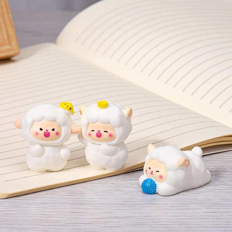 New Product In Stock Cute Mini Lamb Figurine Desktop Ornament Computer Display Screen Decoration Holiday Surprise Gift For Girls
