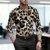 2026 Nuova Camicia da Uomo Personalità Retrò Stampa Leopardata Manica Lunga Business Slim Fit Tendenza Moda Top Casual da Uomo
