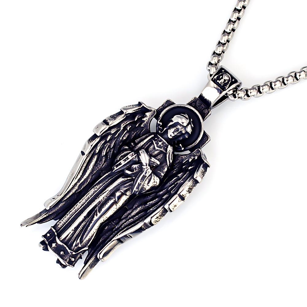 Pendant European and American Fashion Madonna Necklace Redemption Light Goddess Angel Wings 60CM