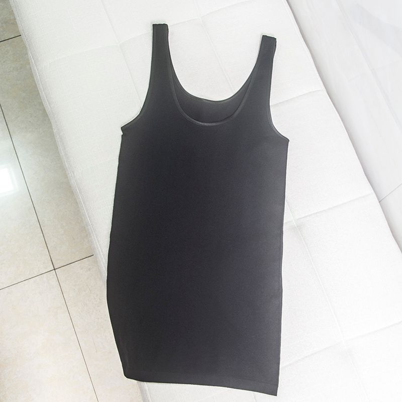 Export Single Women's One-Piece Oversized Elastic round Neck Bottoming Vest