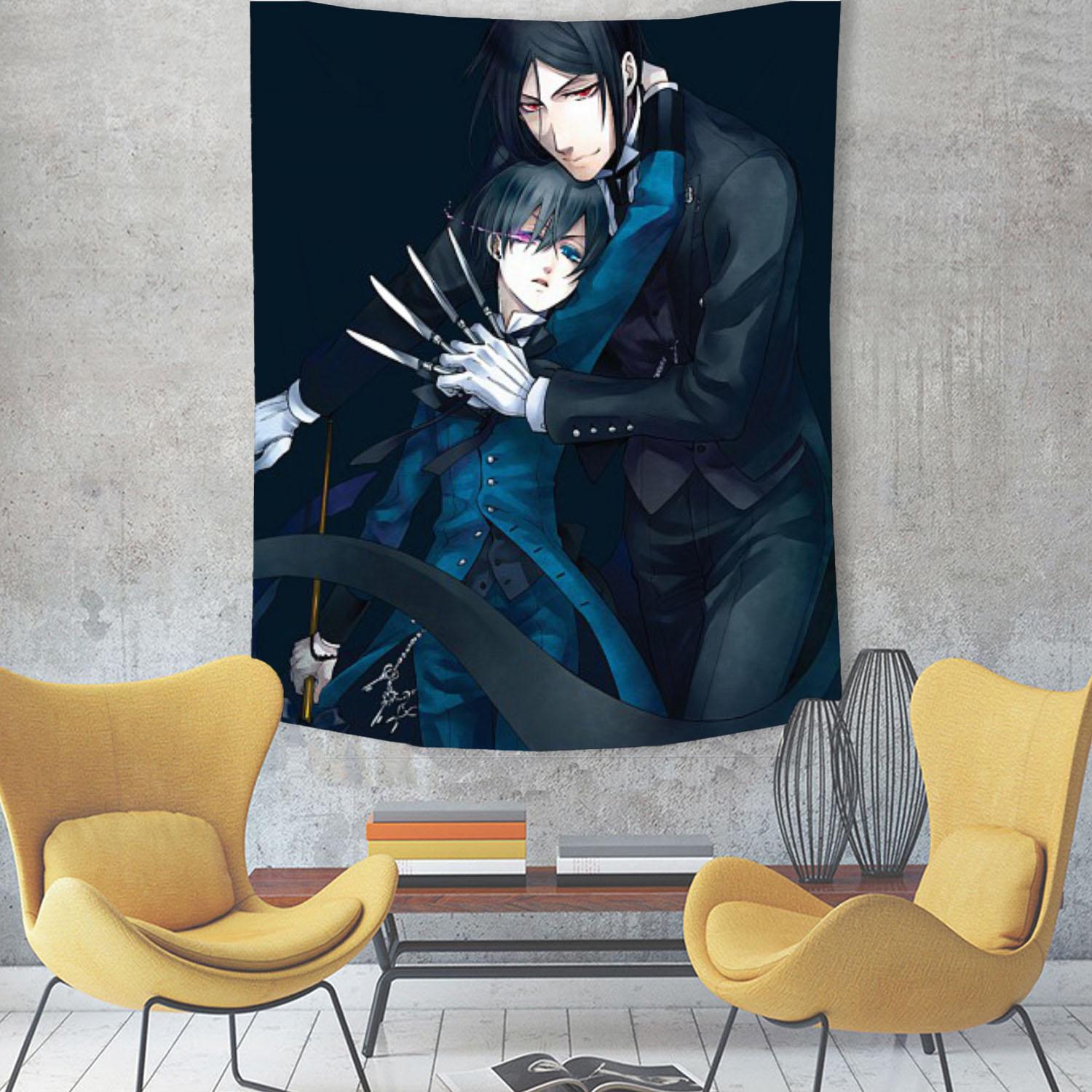 

Japanese Classic Anime Black Butler Cartoon Printed Tapestry Room Decoration Banner Hanging Room Decoration Party Decoration 74x94cm(29x37in)