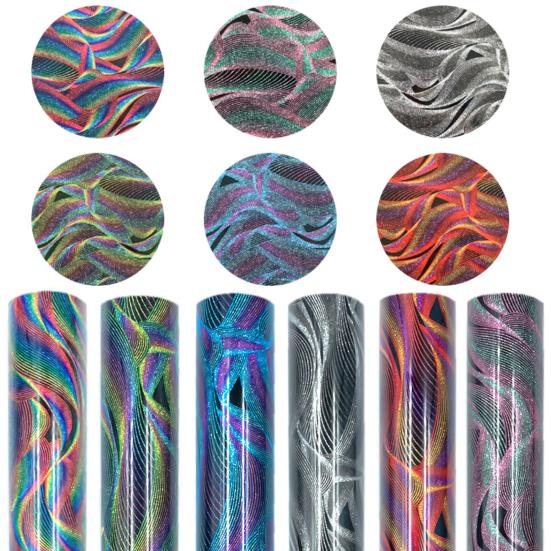 Хвильова теплообмінна вінілова довговічна плівка для друку одягу своїми руками, що змінює колір, висока клейкість, текстильна клейка плівка для перенесення