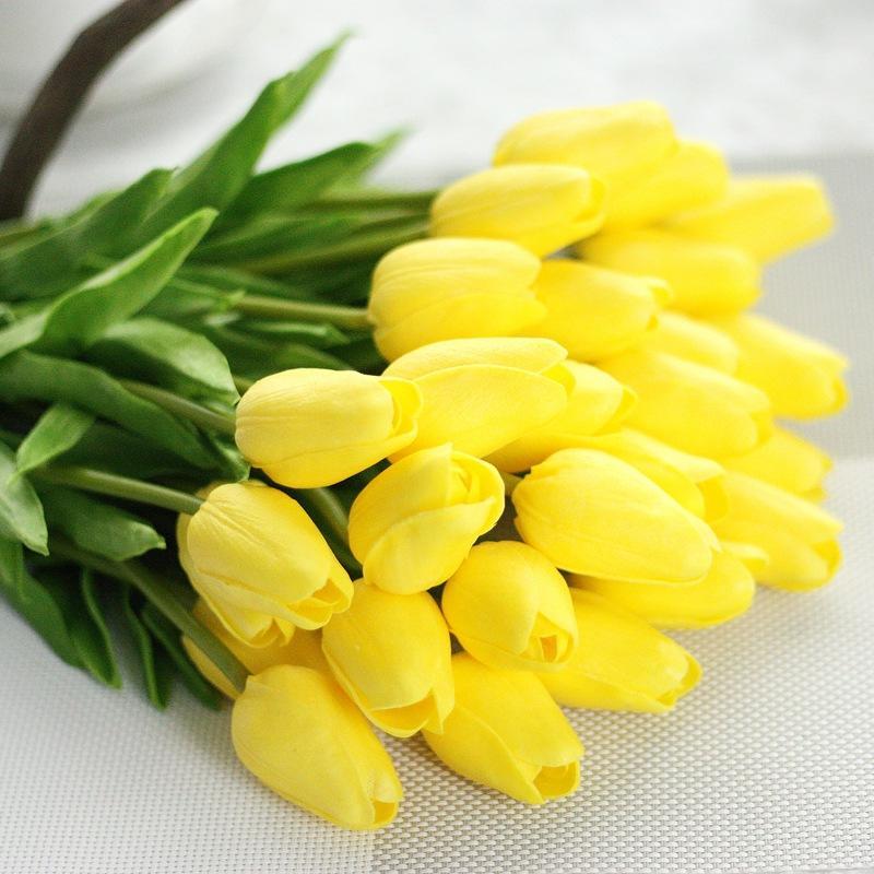 6 teile/los Künstliche Blumen Bouquet Mini Tulpe Hochzeit Braut Brautjungfer Hortensien Floral Party Decor