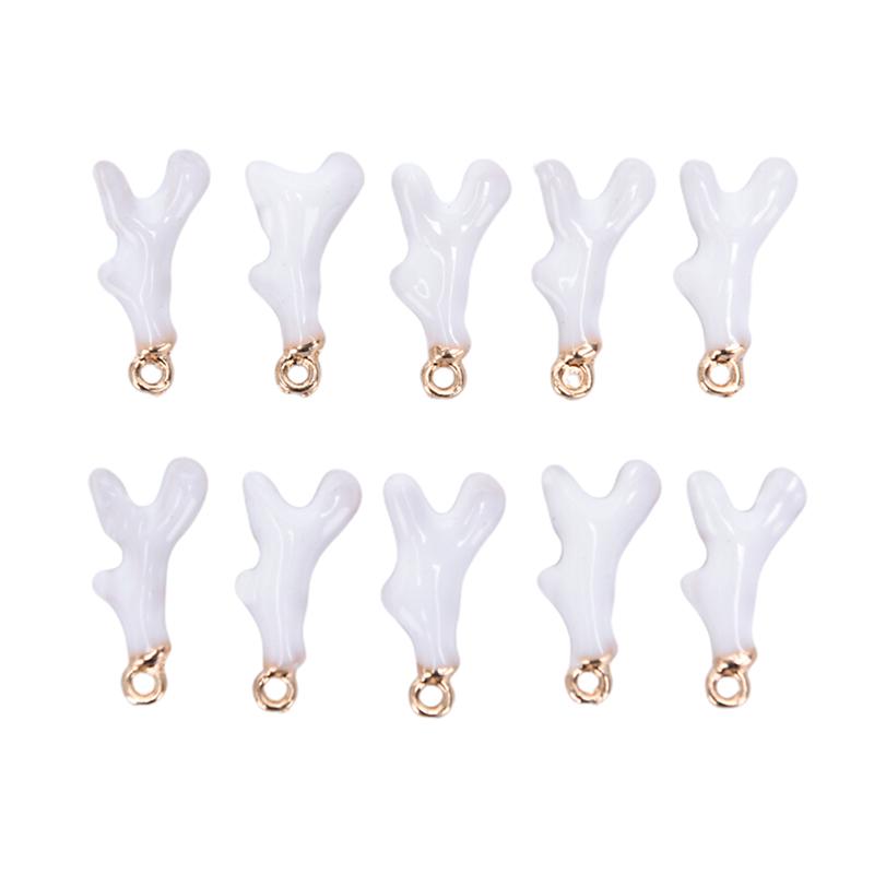 

10 шт. сплав эмаль рог оленьего рога подвески кулон ювелирные изделия изготовление ремесленных аксессуаров белый
