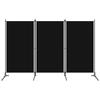 VidaXL Paravent 3 Panneaux, 260x180 cm, Tissu Polyester &amp; Structure en Fer, Noir, Écran de Confidentialité Pliable, Cloison 320734