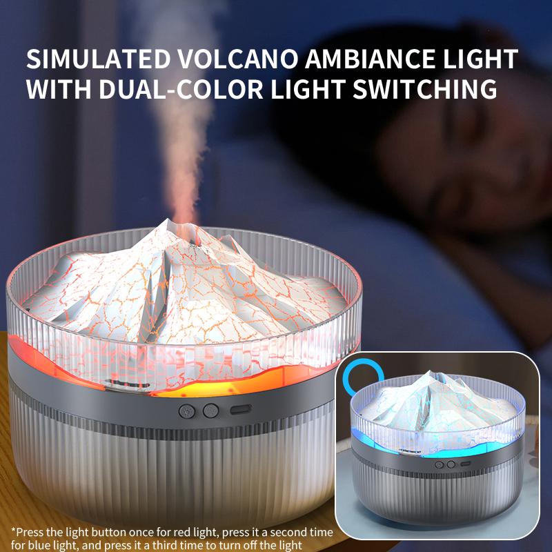 New Large capacity fog essential oil diffuser 2L volcano aromatherapy machine Multi-function flame humidifier